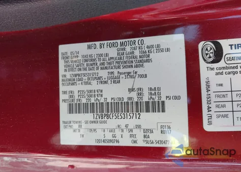 2014 Ford Mustang Gt from USA, damaged, VIN 1ZVBP8CF5E5315712